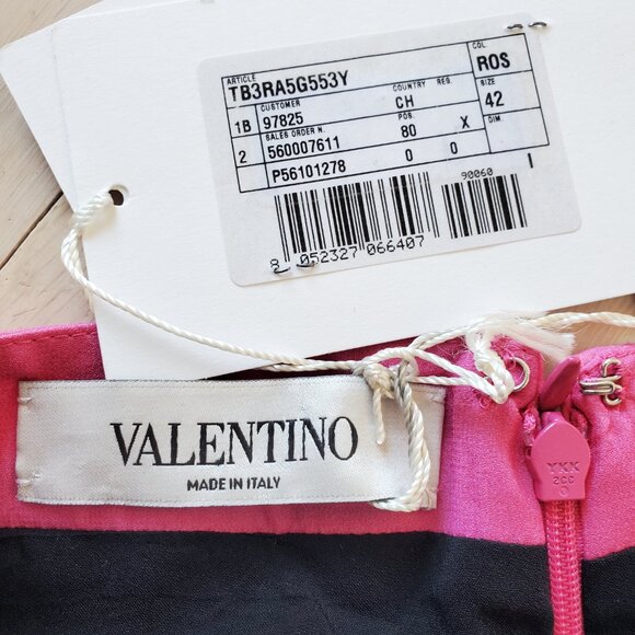 Valentino ! Pleated striped silk-georgette midi skirt (42) - Picture 9 of 15